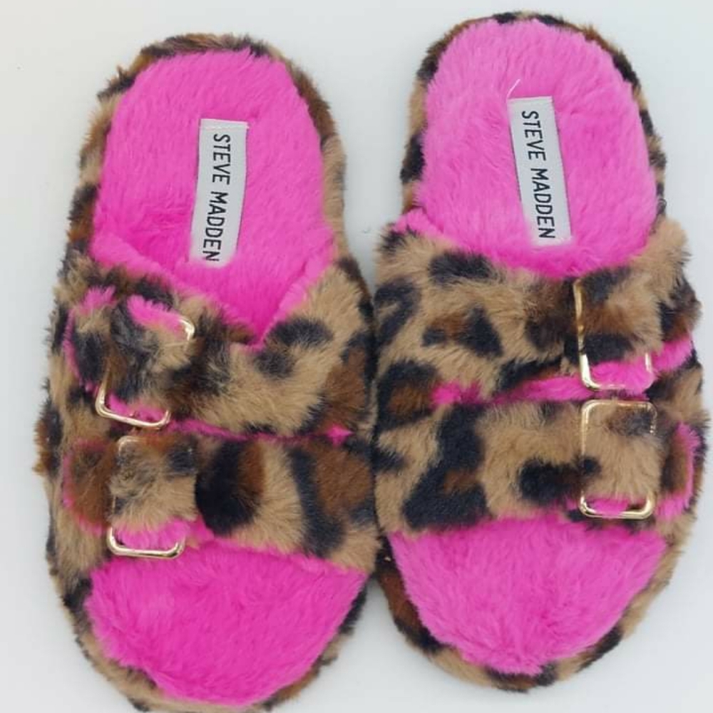Steve Madden Little Kid/Big Kid Leopard Slippers